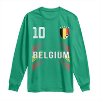 Belgium Soccer Sports Graphic Number 10 Jersey Style Long Sleeve Shirt Proud Belgian Football Fans Game Day Pride