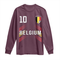Belgium Soccer Sports Graphic Number 10 Jersey Style Long Sleeve Shirt Proud Belgian Football Fans Game Day Pride
