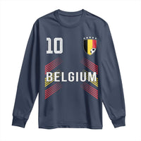 Belgium Soccer Sports Graphic Number 10 Jersey Style Long Sleeve Shirt Proud Belgian Football Fans Game Day Pride