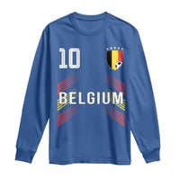 Belgium Soccer Sports Graphic Number 10 Jersey Style Long Sleeve Shirt Proud Belgian Football Fans Game Day Pride