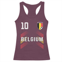 Belgium Soccer Sports Graphic Number 10 Jersey Style Racerback Tank Top Proud Belgian Football Fans Game Day Pride