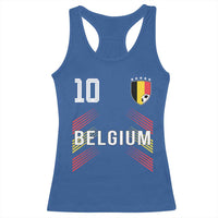 Belgium Soccer Sports Graphic Number 10 Jersey Style Racerback Tank Top Proud Belgian Football Fans Game Day Pride