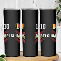 Belgium Soccer Sports Graphic Number 10 Jersey Style Skinny Tumbler Proud Belgian Football Fans Game Day Pride