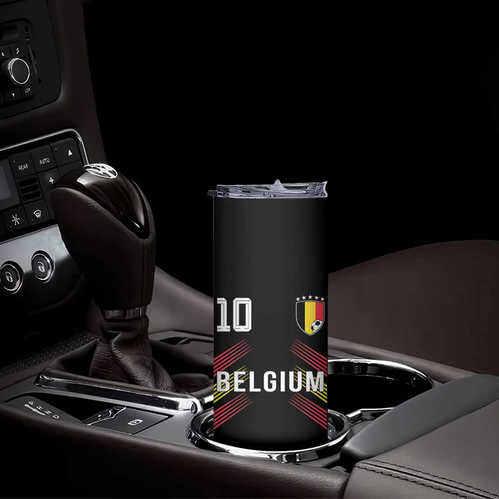 Belgium Soccer Sports Graphic Number 10 Jersey Style Skinny Tumbler Proud Belgian Football Fans Game Day Pride