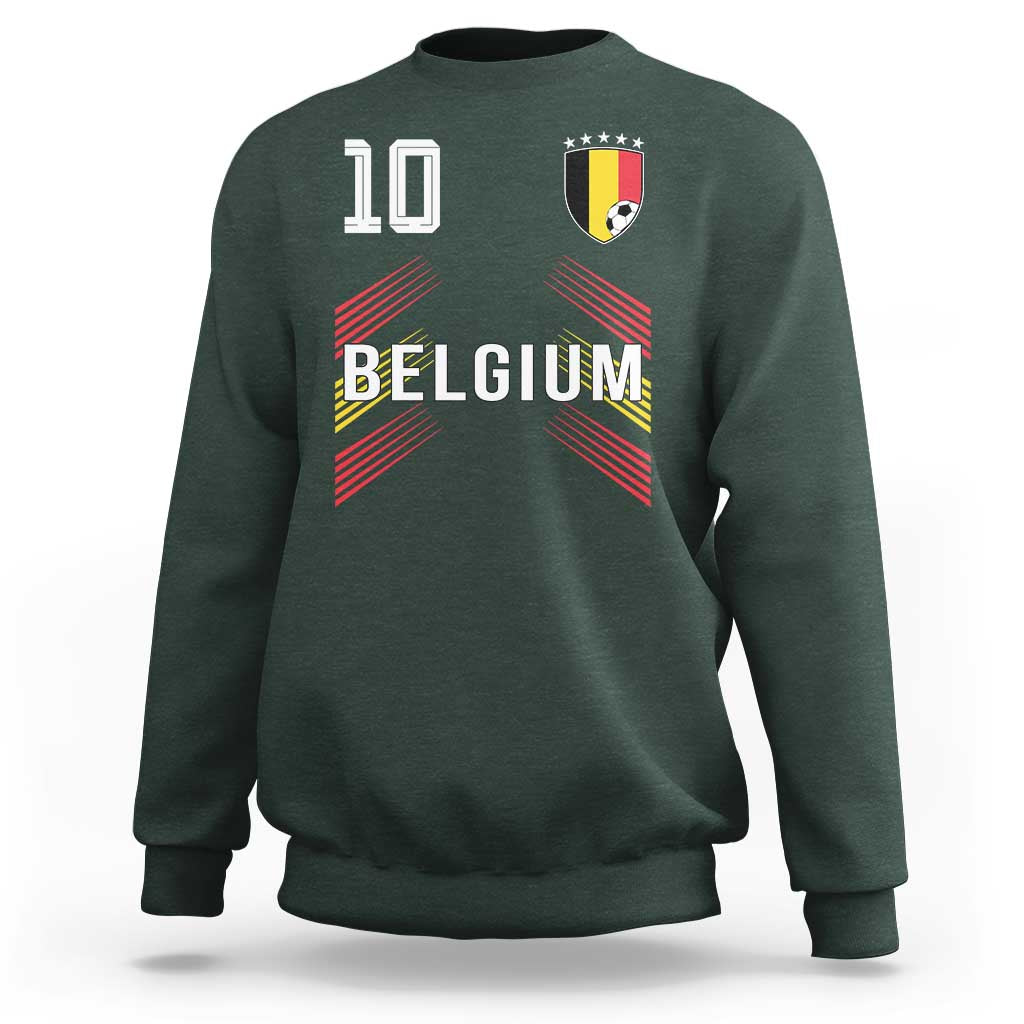 Belgium Soccer Sports Graphic Number 10 Jersey Style Sweatshirt Proud Belgian Football Fans Game Day Pride