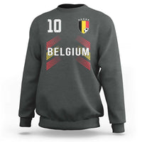 Belgium Soccer Sports Graphic Number 10 Jersey Style Sweatshirt Proud Belgian Football Fans Game Day Pride