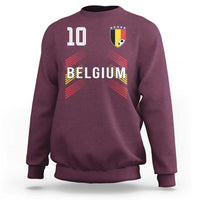 Belgium Soccer Sports Graphic Number 10 Jersey Style Sweatshirt Proud Belgian Football Fans Game Day Pride