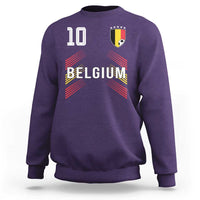 Belgium Soccer Sports Graphic Number 10 Jersey Style Sweatshirt Proud Belgian Football Fans Game Day Pride