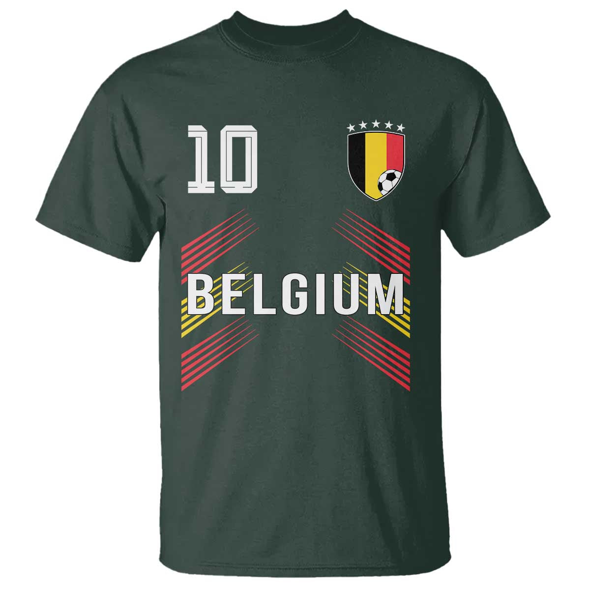 Belgium Soccer Sports Graphic Number 10 Jersey Style T Shirt Proud Belgian Football Fans Game Day Pride
