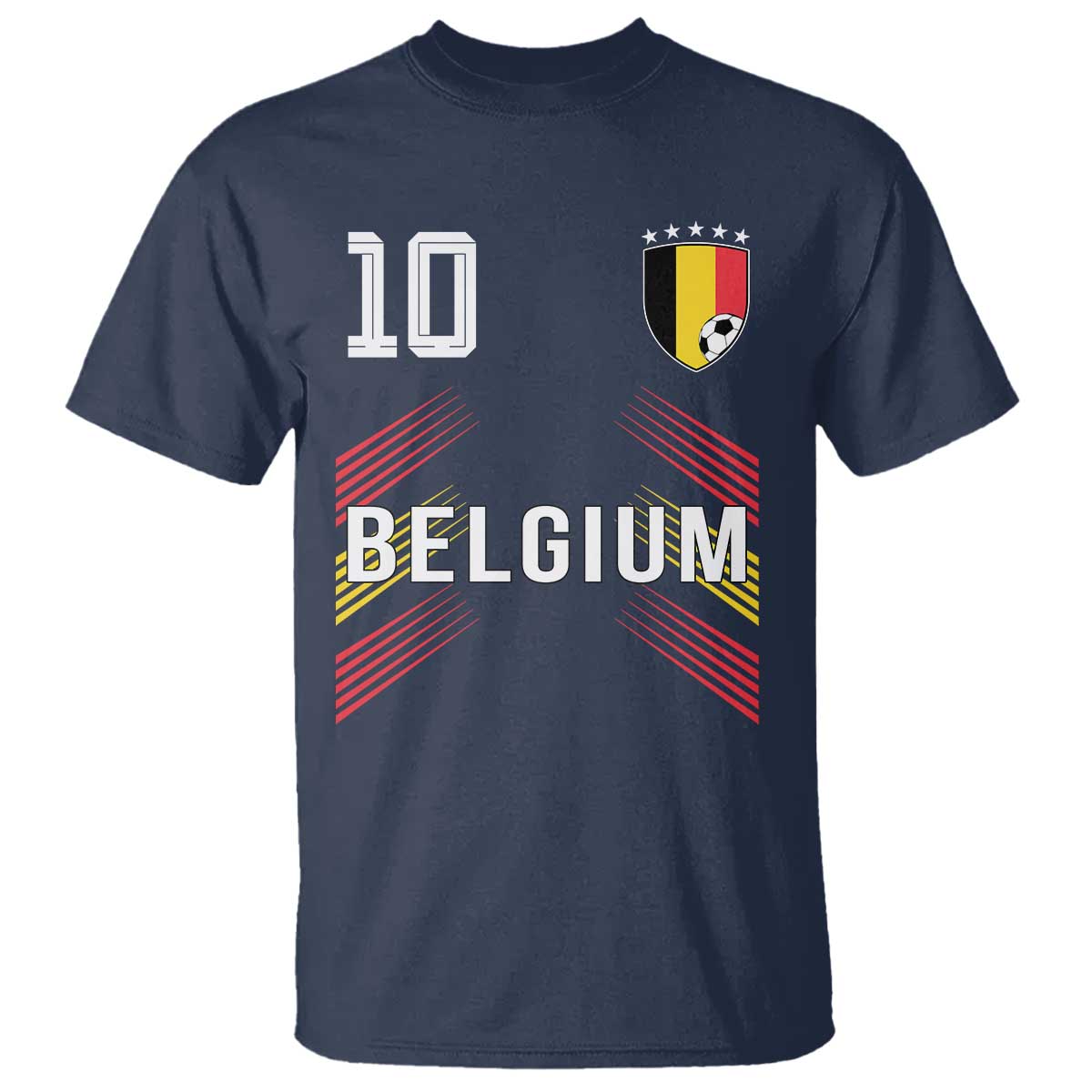 Belgium Soccer Sports Graphic Number 10 Jersey Style T Shirt Proud Belgian Football Fans Game Day Pride