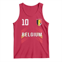 Belgium Soccer Sports Graphic Number 10 Jersey Style Tank Top Proud Belgian Football Fans Game Day Pride