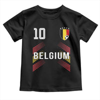 Belgium Soccer Sports Graphic Number 10 Jersey Style Toddler T Shirt Proud Belgian Football Fans Game Day Pride