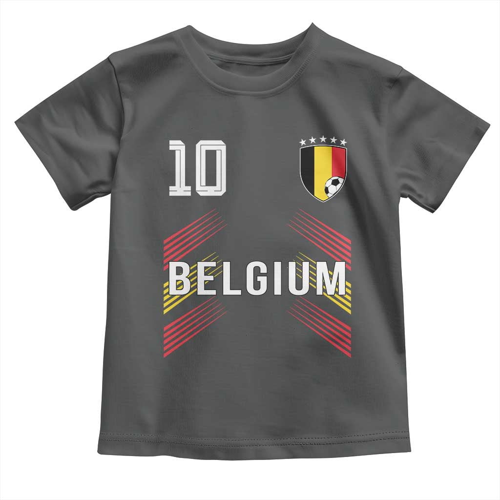 Belgium Soccer Sports Graphic Number 10 Jersey Style Toddler T Shirt Proud Belgian Football Fans Game Day Pride