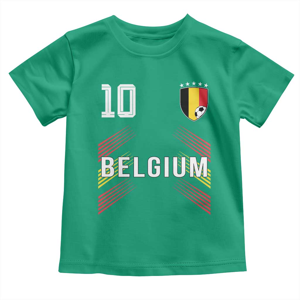 Belgium Soccer Sports Graphic Number 10 Jersey Style Toddler T Shirt Proud Belgian Football Fans Game Day Pride