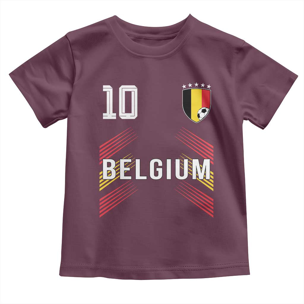 Belgium Soccer Sports Graphic Number 10 Jersey Style Toddler T Shirt Proud Belgian Football Fans Game Day Pride