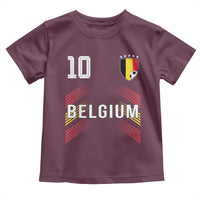 Belgium Soccer Sports Graphic Number 10 Jersey Style Toddler T Shirt Proud Belgian Football Fans Game Day Pride