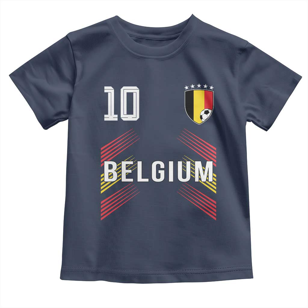 Belgium Soccer Sports Graphic Number 10 Jersey Style Toddler T Shirt Proud Belgian Football Fans Game Day Pride