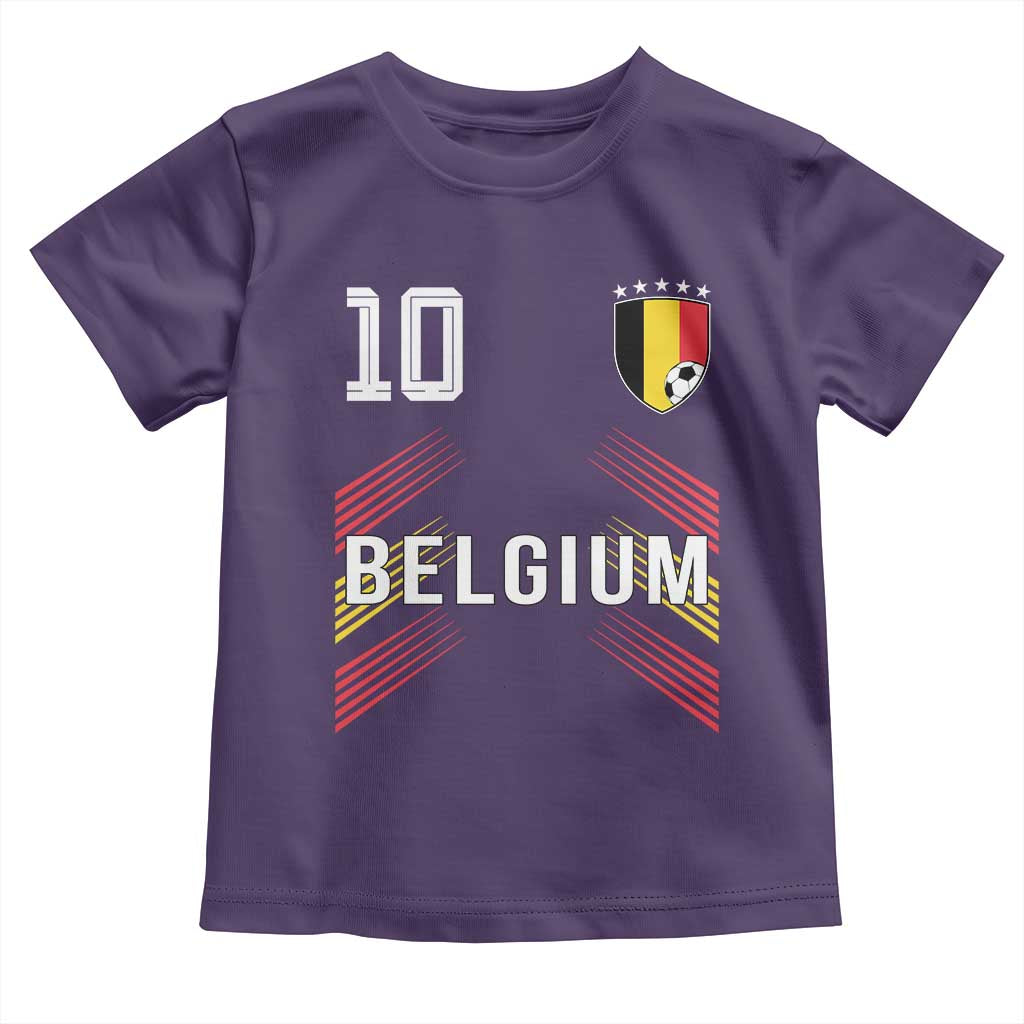 Belgium Soccer Sports Graphic Number 10 Jersey Style Toddler T Shirt Proud Belgian Football Fans Game Day Pride