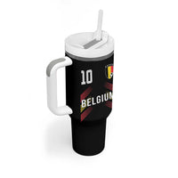 Belgium Soccer Sports Graphic Number 10 Jersey Style Tumbler With Handle Proud Belgian Football Fans Game Day Pride