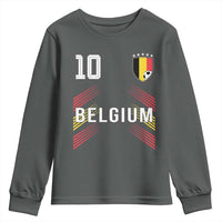Belgium Soccer Sports Graphic Number 10 Jersey Style Youth Sweatshirt Proud Belgian Football Fans Game Day Pride