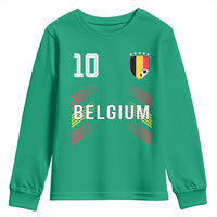 Belgium Soccer Sports Graphic Number 10 Jersey Style Youth Sweatshirt Proud Belgian Football Fans Game Day Pride