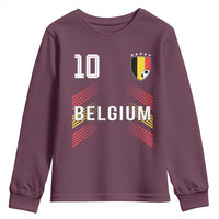Belgium Soccer Sports Graphic Number 10 Jersey Style Youth Sweatshirt Proud Belgian Football Fans Game Day Pride