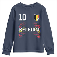 Belgium Soccer Sports Graphic Number 10 Jersey Style Youth Sweatshirt Proud Belgian Football Fans Game Day Pride