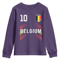 Belgium Soccer Sports Graphic Number 10 Jersey Style Youth Sweatshirt Proud Belgian Football Fans Game Day Pride