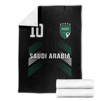 Saudi Arabia Soccer Sports Graphic Number 10 Jersey Style Throw Blanket Proud Saudi Football Fans Game Day Pride