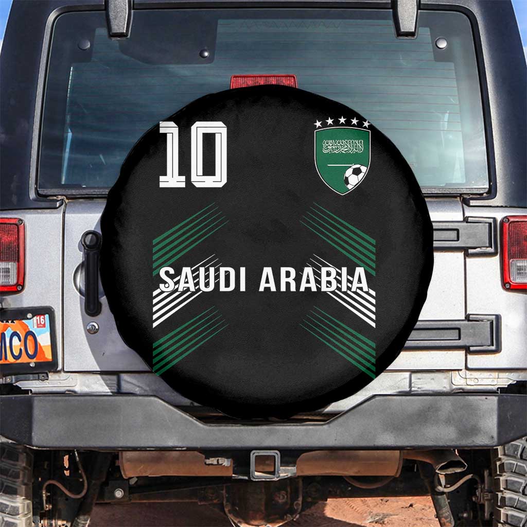 Saudi Arabia Soccer Sports Graphic Number 10 Jersey Style Spare Tire Cover Proud Saudi Football Fans Game Day Pride