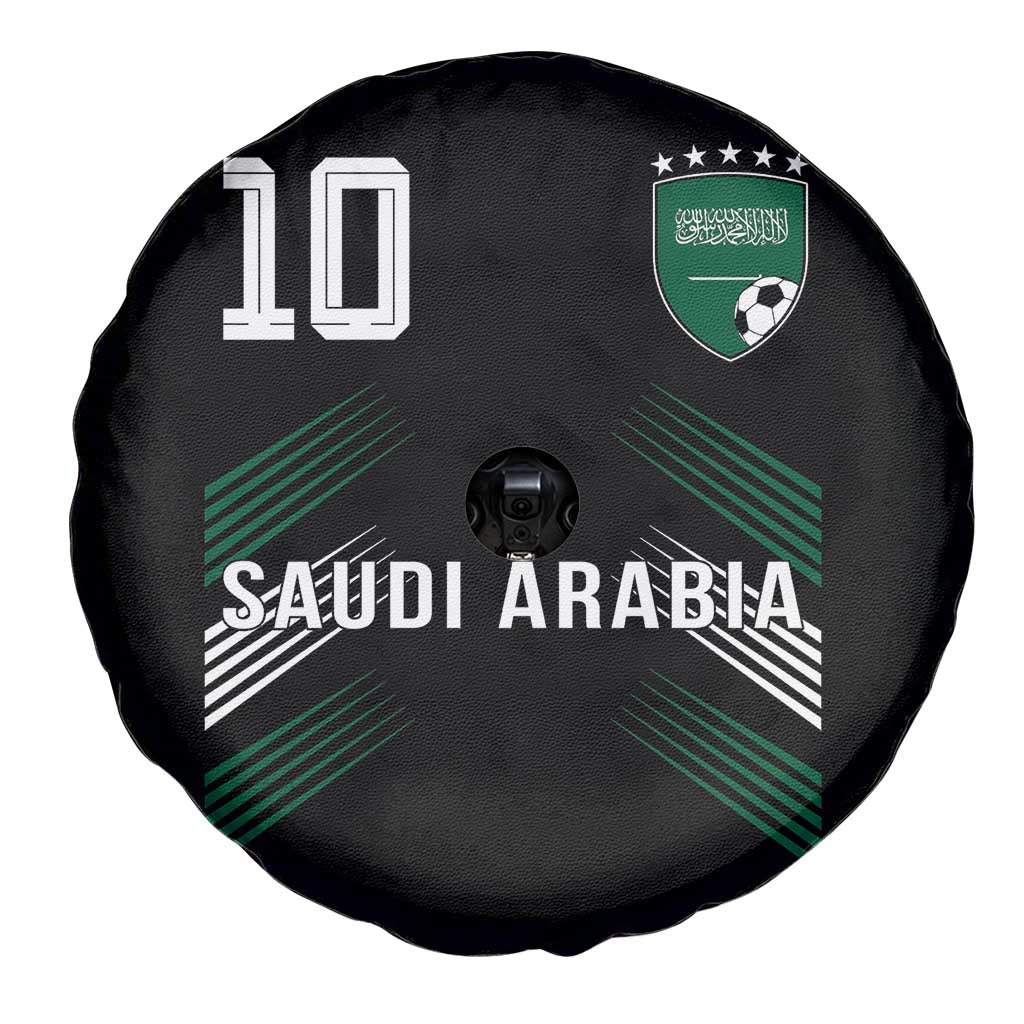 Saudi Arabia Soccer Sports Graphic Number 10 Jersey Style Spare Tire Cover Proud Saudi Football Fans Game Day Pride