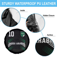 Saudi Arabia Soccer Sports Graphic Number 10 Jersey Style Spare Tire Cover Proud Saudi Football Fans Game Day Pride