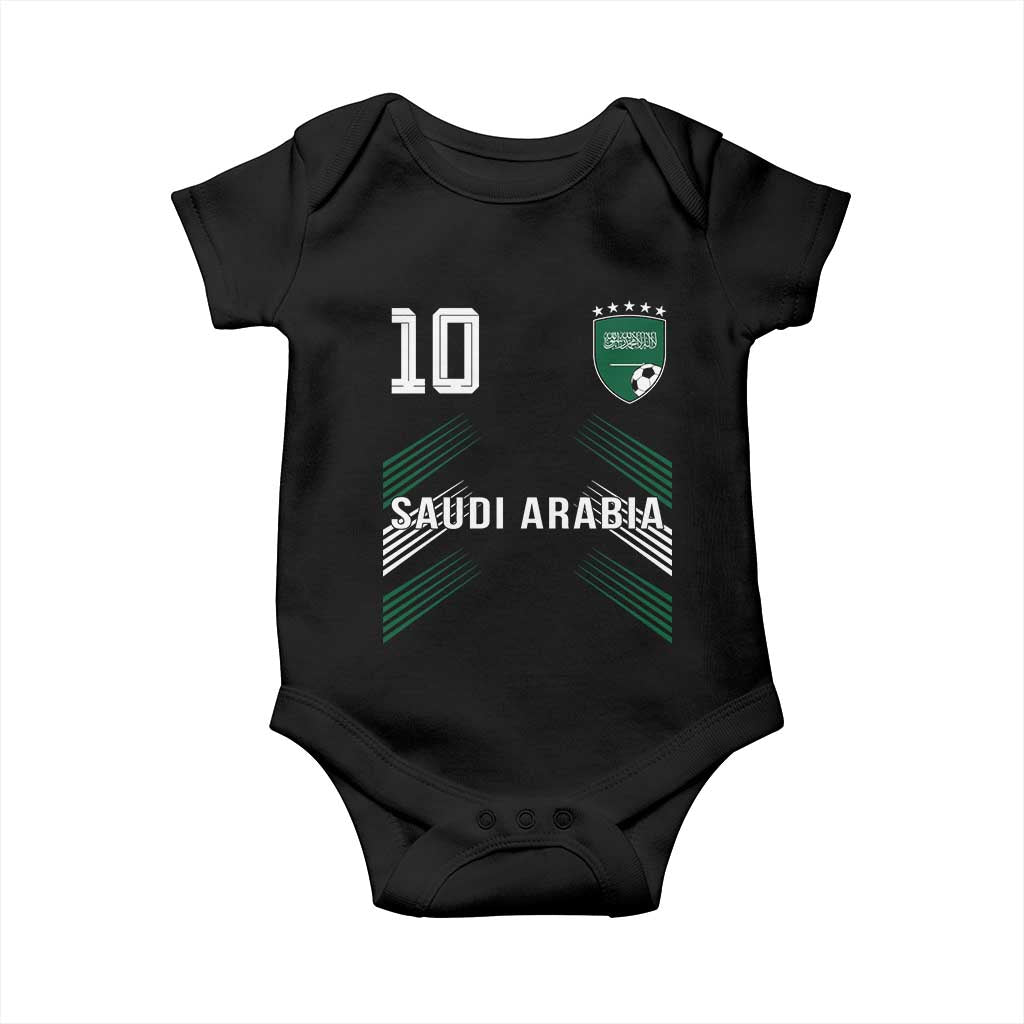 Saudi Arabia Soccer Sports Graphic Number 10 Jersey Style Baby Onesie Proud Saudi Football Fans Game Day Pride