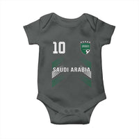 Saudi Arabia Soccer Sports Graphic Number 10 Jersey Style Baby Onesie Proud Saudi Football Fans Game Day Pride