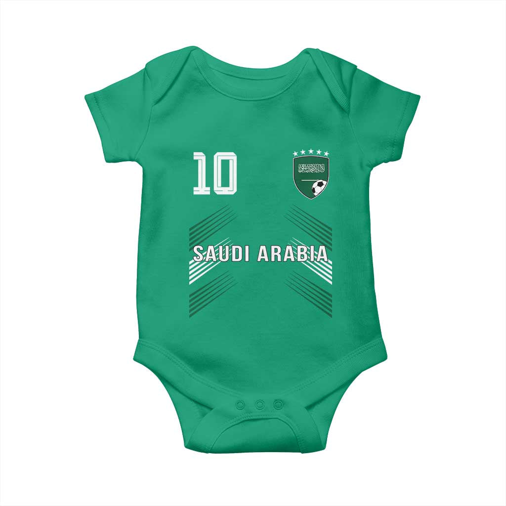 Saudi Arabia Soccer Sports Graphic Number 10 Jersey Style Baby Onesie Proud Saudi Football Fans Game Day Pride