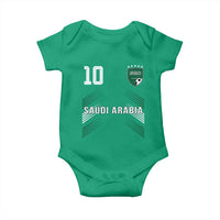 Saudi Arabia Soccer Sports Graphic Number 10 Jersey Style Baby Onesie Proud Saudi Football Fans Game Day Pride