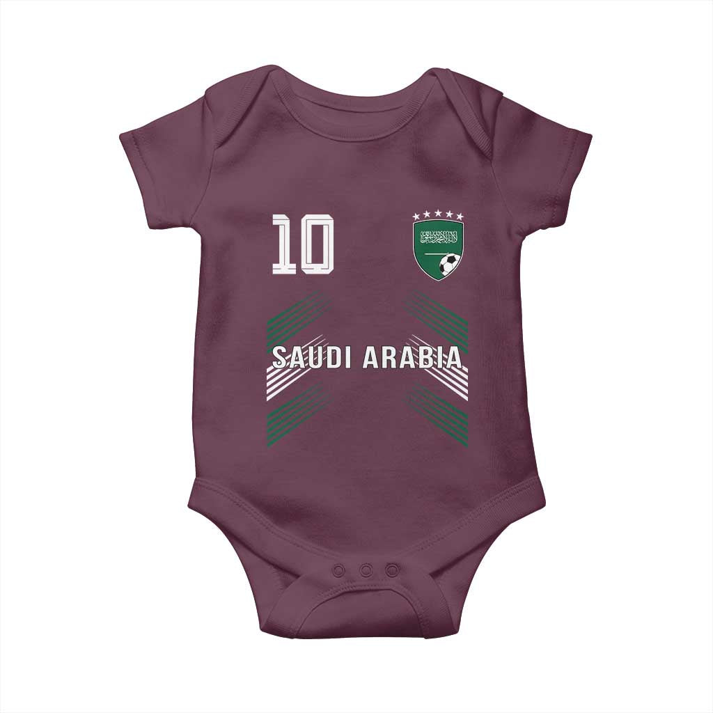 Saudi Arabia Soccer Sports Graphic Number 10 Jersey Style Baby Onesie Proud Saudi Football Fans Game Day Pride