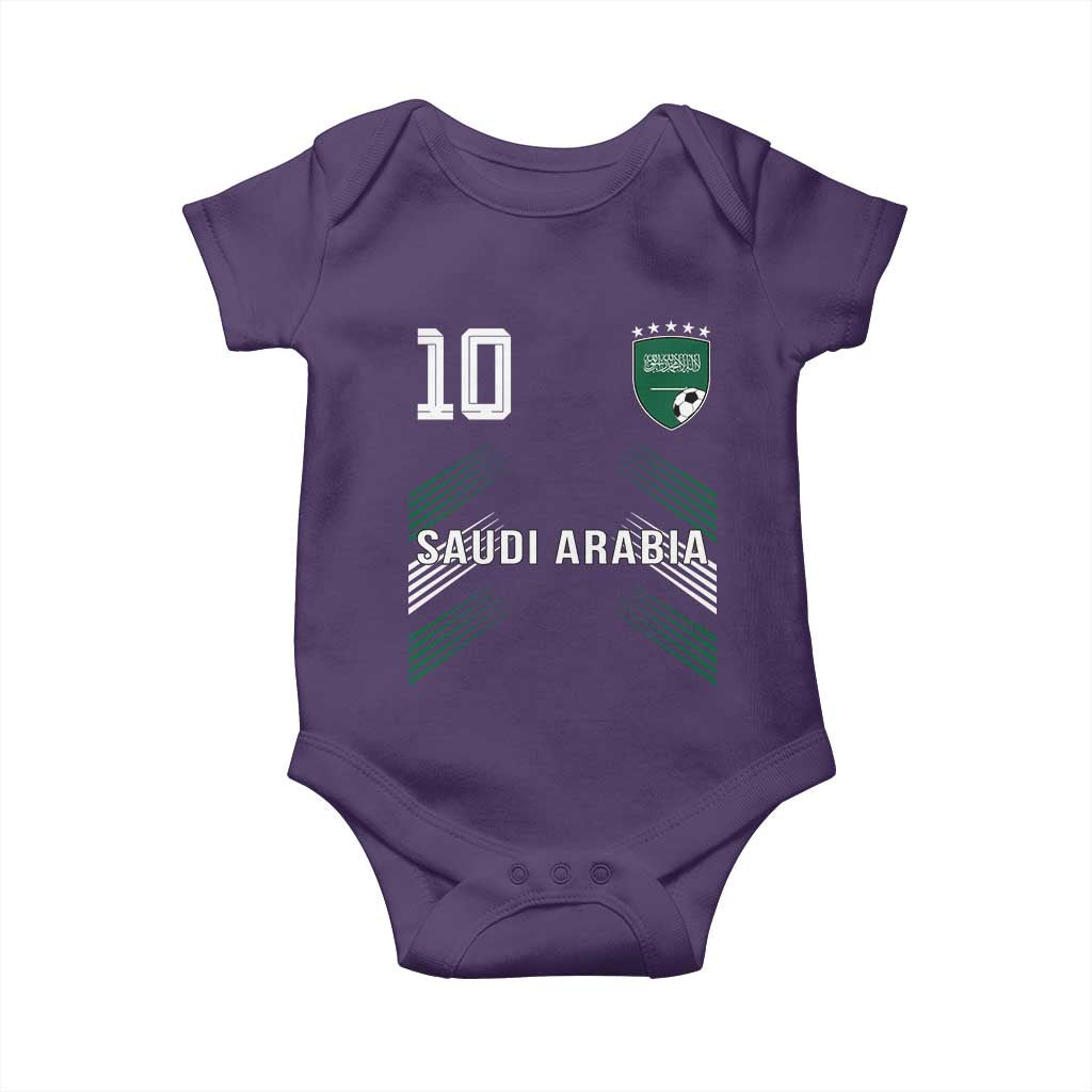 Saudi Arabia Soccer Sports Graphic Number 10 Jersey Style Baby Onesie Proud Saudi Football Fans Game Day Pride