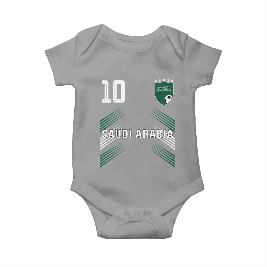 Saudi Arabia Soccer Sports Graphic Number 10 Jersey Style Baby Onesie Proud Saudi Football Fans Game Day Pride