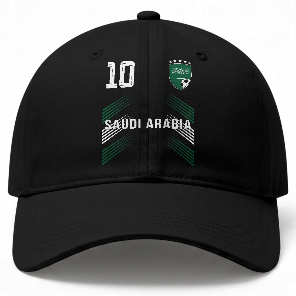 Saudi Arabia Soccer Sports Graphic Number 10 Jersey Style Baseball Cap Proud Saudi Football Fans Game Day Pride