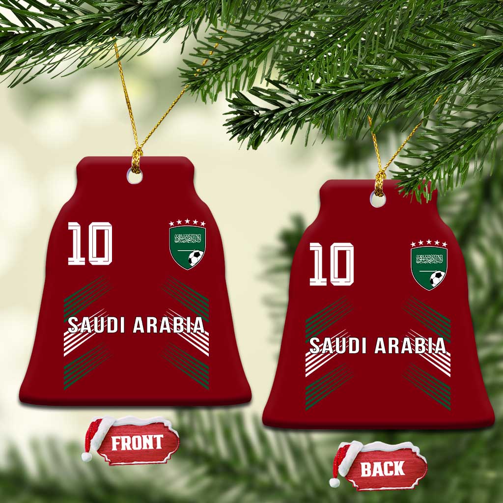 Saudi Arabia Soccer Sports Graphic Number 10 Jersey Style Ceramic Ornament Proud Saudi Football Fans Game Day Pride