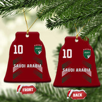Saudi Arabia Soccer Sports Graphic Number 10 Jersey Style Ceramic Ornament Proud Saudi Football Fans Game Day Pride