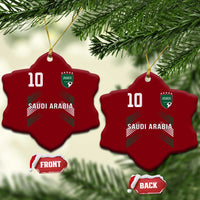 Saudi Arabia Soccer Sports Graphic Number 10 Jersey Style Ceramic Ornament Proud Saudi Football Fans Game Day Pride