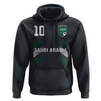 Saudi Arabia Soccer Sports Graphic Number 10 Jersey Style Hoodie Proud Saudi Football Fans Game Day Pride
