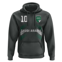 Saudi Arabia Soccer Sports Graphic Number 10 Jersey Style Hoodie Proud Saudi Football Fans Game Day Pride