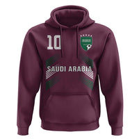 Saudi Arabia Soccer Sports Graphic Number 10 Jersey Style Hoodie Proud Saudi Football Fans Game Day Pride