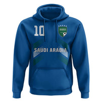 Saudi Arabia Soccer Sports Graphic Number 10 Jersey Style Hoodie Proud Saudi Football Fans Game Day Pride