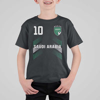 Saudi Arabia Soccer Sports Graphic Number 10 Jersey Style T Shirt For Kid Proud Saudi Football Fans Game Day Pride