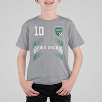 Saudi Arabia Soccer Sports Graphic Number 10 Jersey Style T Shirt For Kid Proud Saudi Football Fans Game Day Pride