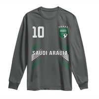 Saudi Arabia Soccer Sports Graphic Number 10 Jersey Style Long Sleeve Shirt Proud Saudi Football Fans Game Day Pride